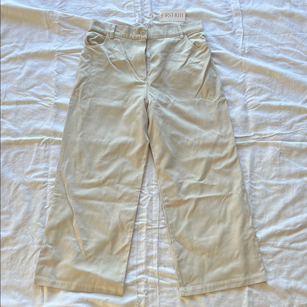 First Rite Women's Wide-Leg Pants in Light Tan